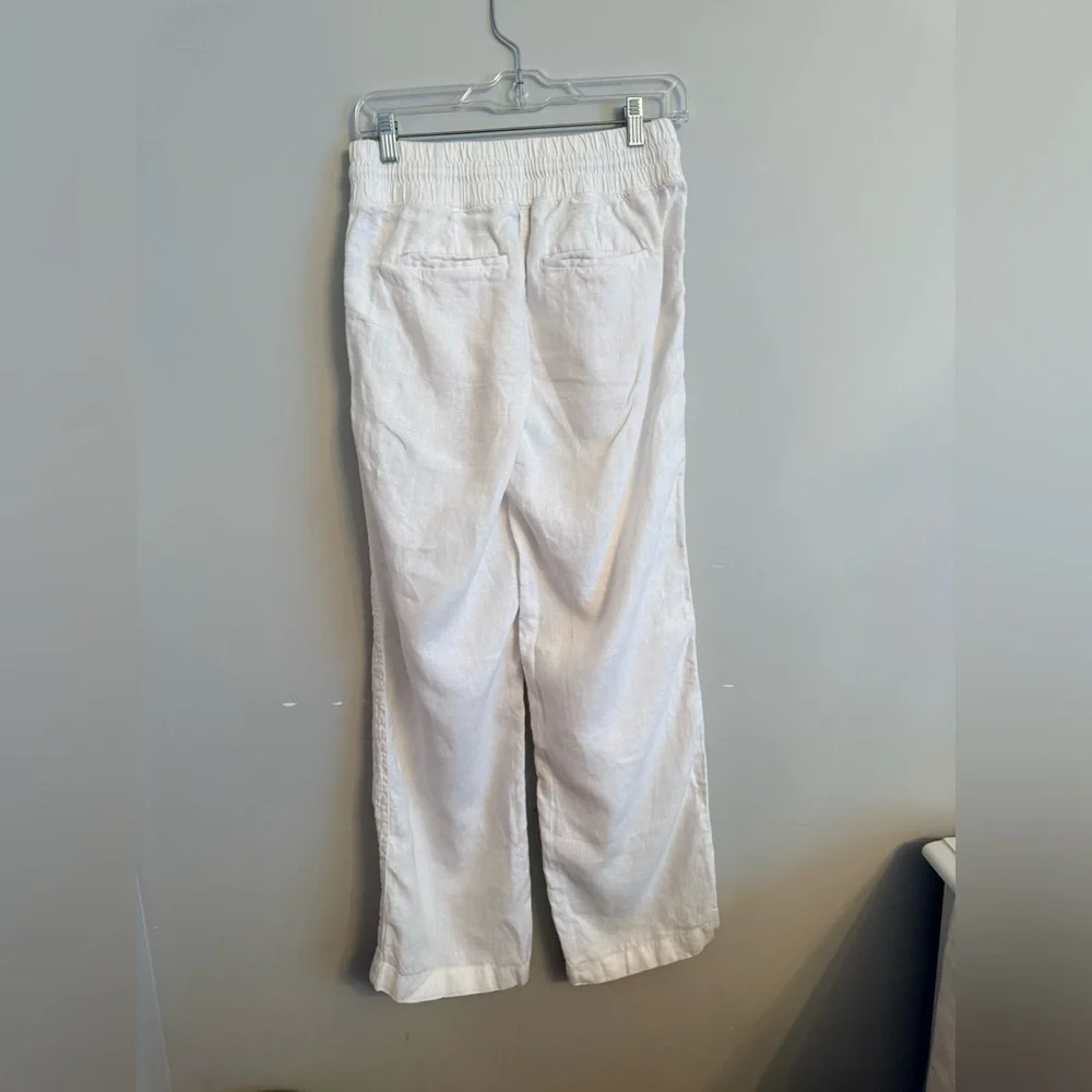 Athleta Cabo Linen Wide Leg Pant in white. - Picture 4 of 7